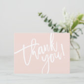 BUSINESS DANK IHNEN modernes Skript einfügen rosa  Dankeskarte (Stehend Vorderseite)