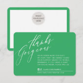 BUSINESS DANK IHNEN schick Kalligraphie grün umgek Dankeskarte (Vorne/Hinten)