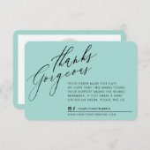 BUSINESS DANK IHNEN schick Kalligraphie Minze grün Dankeskarte (Vorne/Hinten)