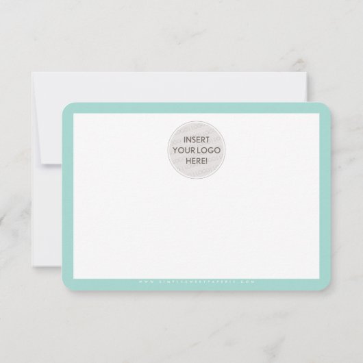 BUSINESS DANK IHNEN schick Kalligraphie Minze grün Dankeskarte (Rückseite)