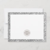 BUSINESS DANK IHNEN schicke Glam silber Glitzer LO Dankeskarte (Rückseite)