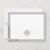 BUSINESS DANK IHNEN schicke Grauglasur silber LOGO Dankeskarte (Rückseite)