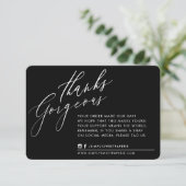 BUSINESS DANK IHNEN schicke Kalligraphie schwarz u Dankeskarte (Stehend Vorderseite)