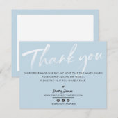 BUSINESS DANK IHNEN schicke, moderne Baby Blue Tin Dankeskarte (Vorne/Hinten)