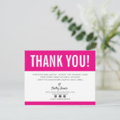 BUSINESS DANK IHNEN schicke moderne, hellrosa LOGO Dankeskarte (Stehend Vorderseite)