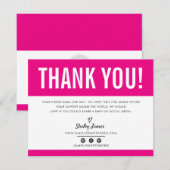 BUSINESS DANK IHNEN schicke moderne, hellrosa LOGO Dankeskarte (Vorne/Hinten)