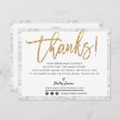 BUSINESS DANK IHNEN schicken Marmor Gold Glitzer S Dankeskarte (Vorne/Hinten)