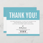 BUSINESS DANK IHNEN schicken modernen hübschen aqu Dankeskarte (Vorne/Hinten)