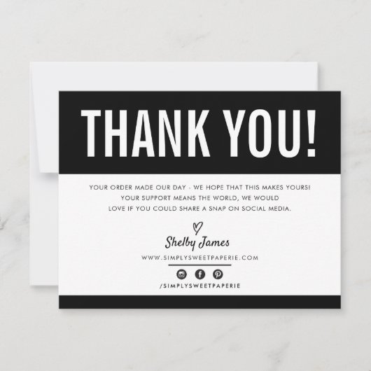 BUSINESS DANK IHNEN schicken modernen schlichten s Dankeskarte (Vorderseite)