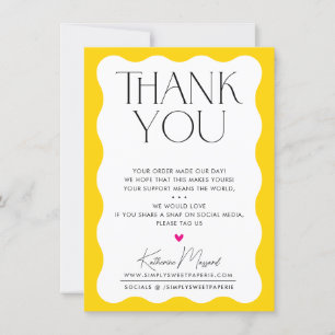 BUSINESS DANK IHNEN trendige elegante Serif gelb Dankeskarte