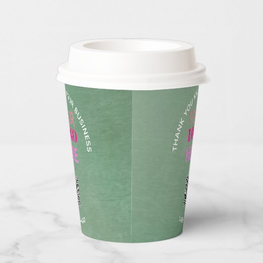 Business dank Textur Look Phone Logo QR Code Pappbecher (Rechts)