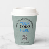 Business dank Textur Look Phone Logo QR Code Pappbecher (Rückseite)