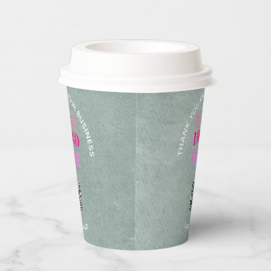 Business dank Textur Look Phone Logo QR Code Pappbecher (Rechts)