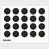 Business Danke Black Gold Elegante Script Runder Aufkleber (Blatt)