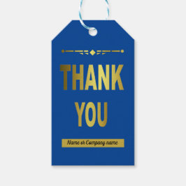 Business Danke Blue Typografy Geschenkmarke Geschenkanhänger
