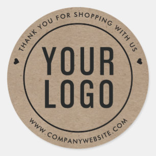 Business Danke Custom Logo Kraft Paper Runder Aufkleber