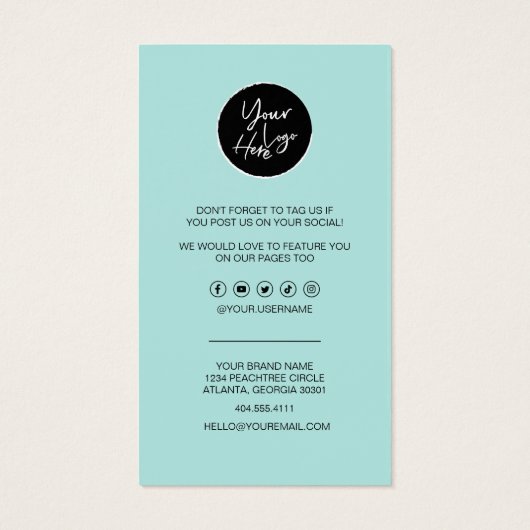 Business Danke & Discount Code Moderne Herzen (Rückseite)