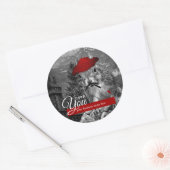 Business danke Funny Squirrel Artist Runder Aufkleber (Umschlag)