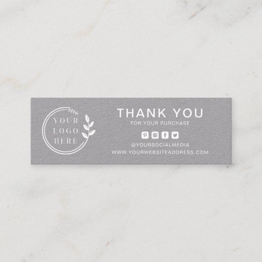 Business Danke für die Social Media-Logos Mini Visitenkarte (Vorderseite)