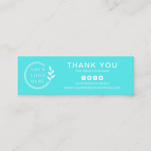 Business Danke für die Social Media-Logos Mini Visitenkarte (Vorderseite)