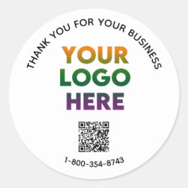Business Danke für Ihr benutzerdefiniertes Logo QR Runder Aufkleber