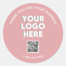 Business danke Ihnen Custom Logo QR Code Classic Runder Aufkleber