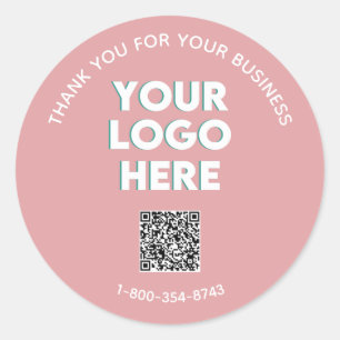 Business danke Ihnen Custom Logo QR Code Classic Runder Aufkleber
