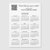 Business Danke QR Code 2026 Kalender Magnet (Vorderseite)