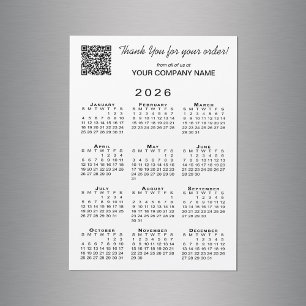 Business Danke QR Code 2026 Kalender Magnet