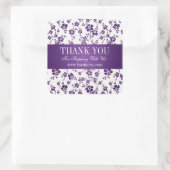 Business Danke Salon Floral Lila Quadratischer Aufkleber (Tasche)