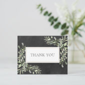 Business Danke Spring Blätter Chalkboard Card (Stehend Vorderseite)