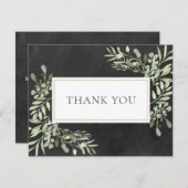 Business Danke Spring Blätter Chalkboard Card (Vorne/Hinten)