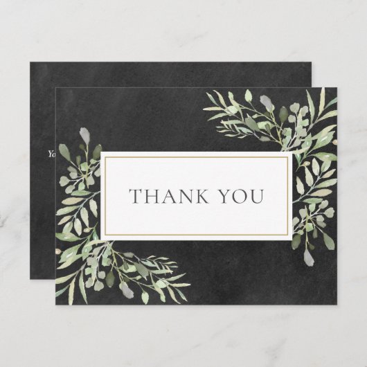 Business Danke Spring Blätter Chalkboard Card (Vorne/Hinten)