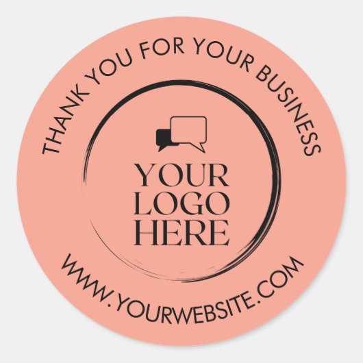 Business Danke Stickers Custom Logo Round (Vorderseite)