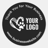 Business Danke Stickers mit Logo Black (Vorderseite)