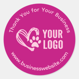 Business Danke Stickers mit Logo Pink