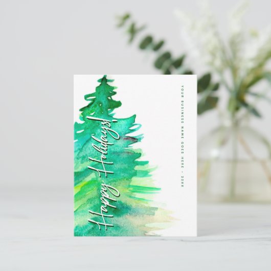 Business Danke Weihnachten Pine Happy Holidays (Stehend Vorderseite)