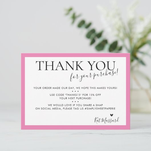 BUSINESS DANKEN SIE moderne, niedliche Bonbons pin Dankeskarte (Stehend Vorderseite)