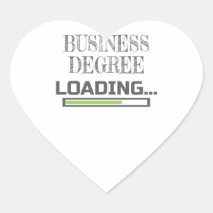 Business Degree Loading Business School Major Gift Herz-Aufkleber