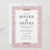 Business Dinner & Drinks - Rosa pink Einladung (Vorderseite)