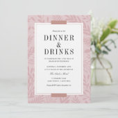 Business Dinner & Drinks - Rosa pink Einladung (Stehend Vorderseite)