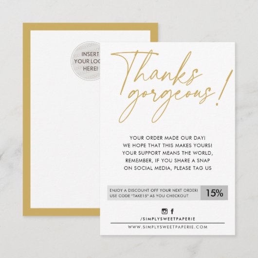 BUSINESS DISCOUNT Moderner niedlicher Kugelschreib Dankeskarte (Vorne/Hinten)