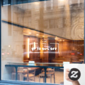 Business Discount und Business-Logo Fensteraufkleber (Café-Fenster)