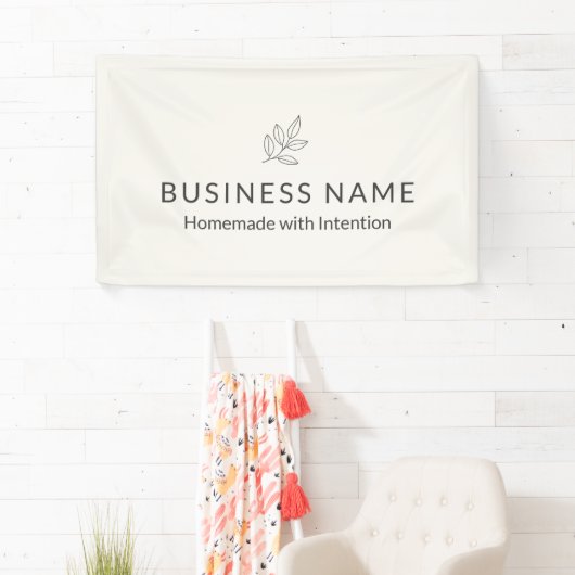 Business Display Neutral Botanical Minimalist Banner (Insitu)