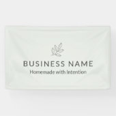 Business Display Sage Green botanic Minimalistisch Banner (Horizontal)