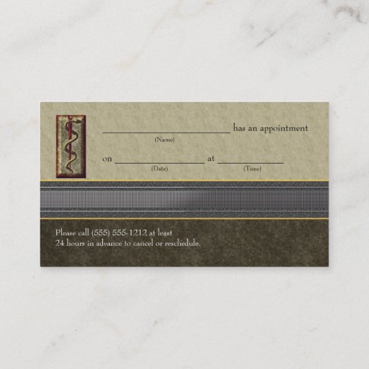 Business Elegance Physician Business Card Visitenkarte (Rückseite)