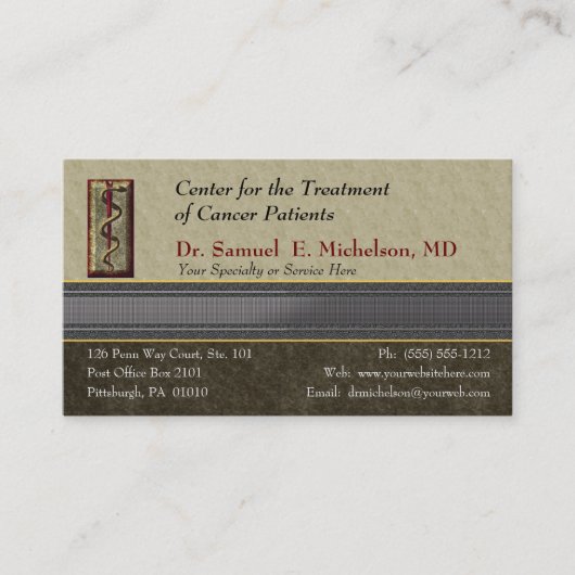Business Elegance Physician Business Card Visitenkarte (Vorderseite)