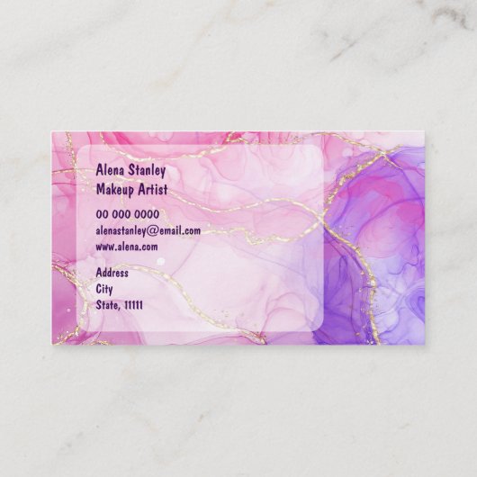 Business Elegant Beauty Visitenkarte (Rückseite)