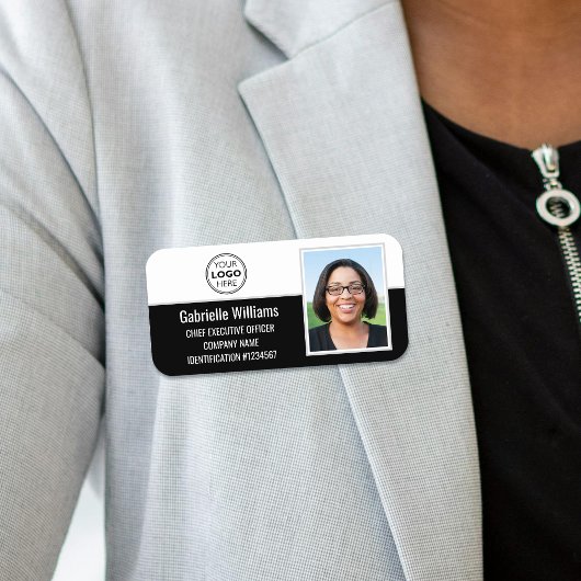 Business Employee ID Foto Security Black Namensschild