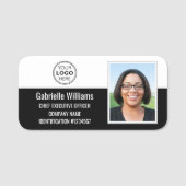 Business Employee ID Foto Security Black Namensschild (Vorderseite)